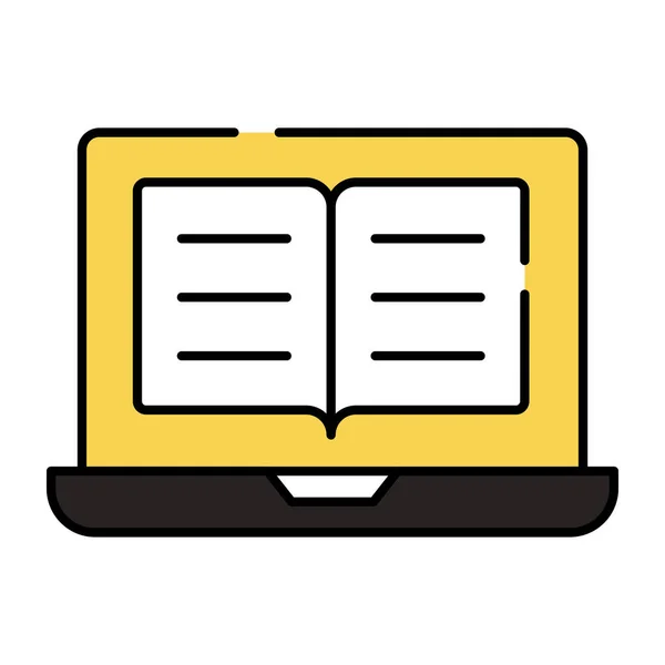 Buch Laptop Flaches Design Des Books — Stockvektor