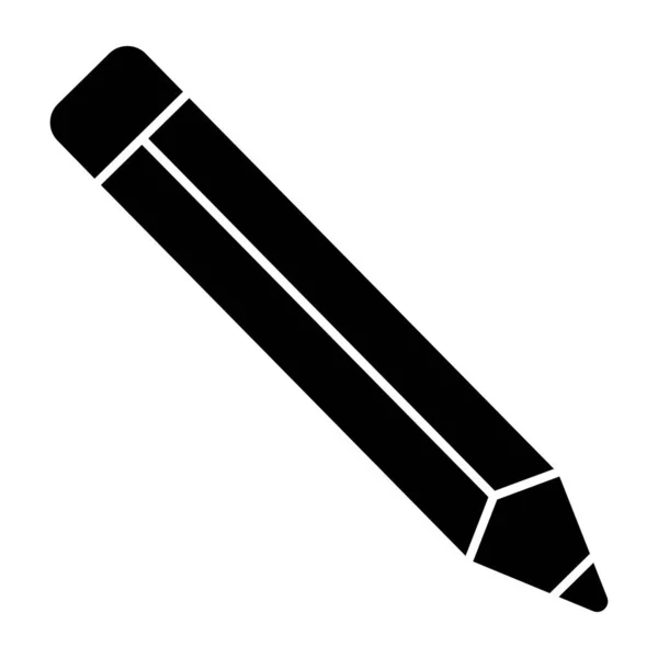 Writing Tool Icon Solid Design Pencil — Stock Vector