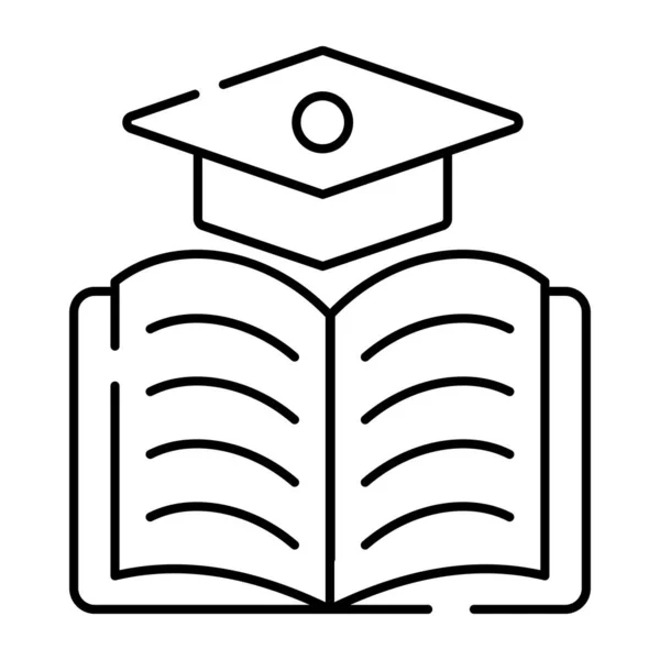 Mortarboard Com Livreto Ícone Formatura — Vetor de Stock