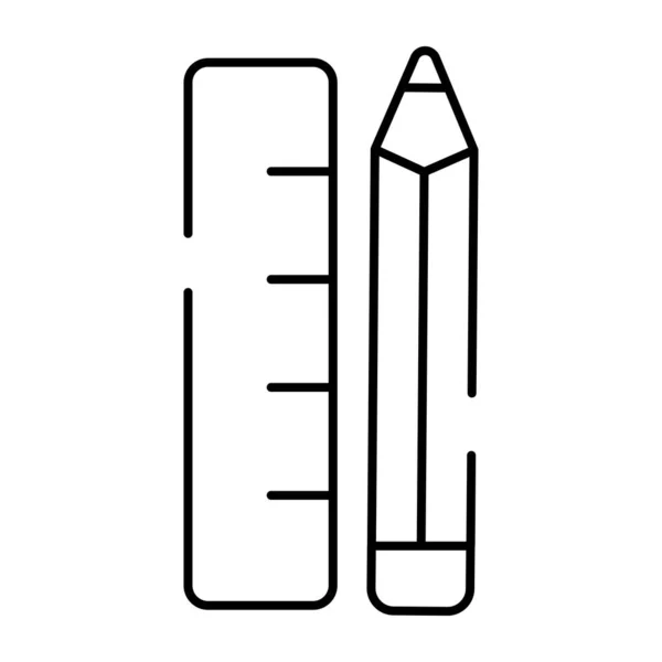 Bleistift Mit Skala Vektor Design Von Schreibwaren — Stockvektor