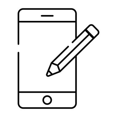 Akıllı telefonun içindeki kalem, mobil yazmanın doğrusal tasarımı