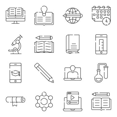 Eğitim Doğrusal Simgeleri Paketi 