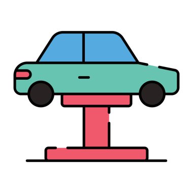 Araba kaldırıcının düz tasarım simgesi
