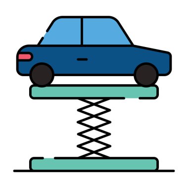 Düz dizaynlı araba hidrolik kriko simgesi