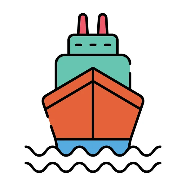 Water Transport Icon Flat Design Boat — Stock Vector