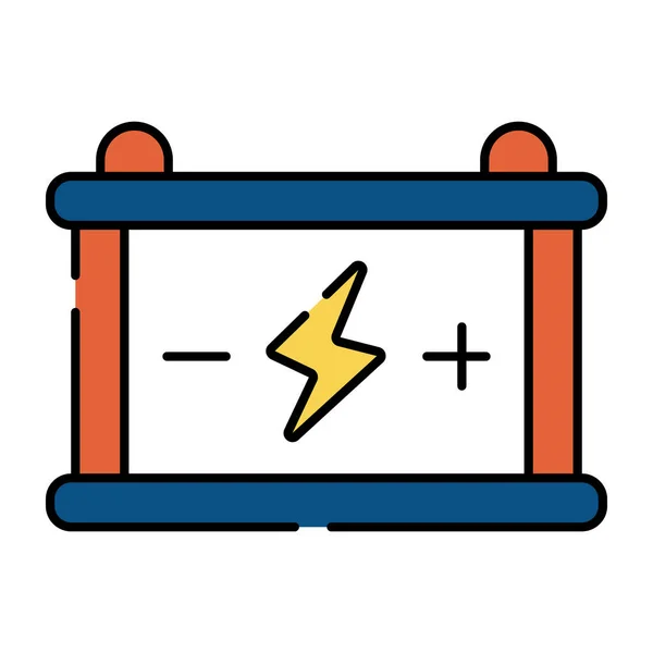 Een Uniek Design Icoon Van Autobatterij — Stockvector