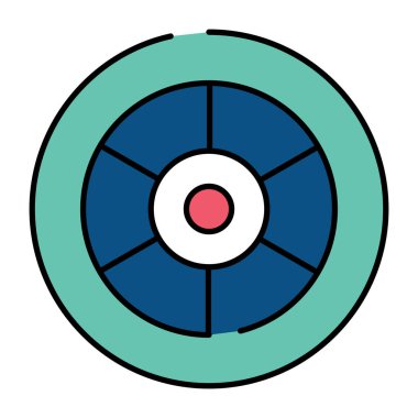 Araba lastiğinin düz tasarım ikonu Bir araba aksesuarı ikonu, tekerleğin düz tasarımı 