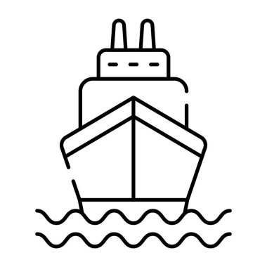 Bir su taşıma simgesi, teknenin doğrusal tasarımı