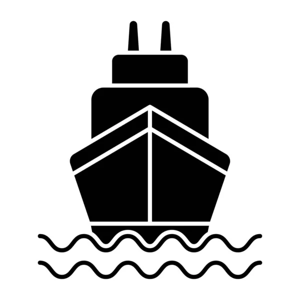 Water Transport Icon Solid Design Boat — Stock Vector