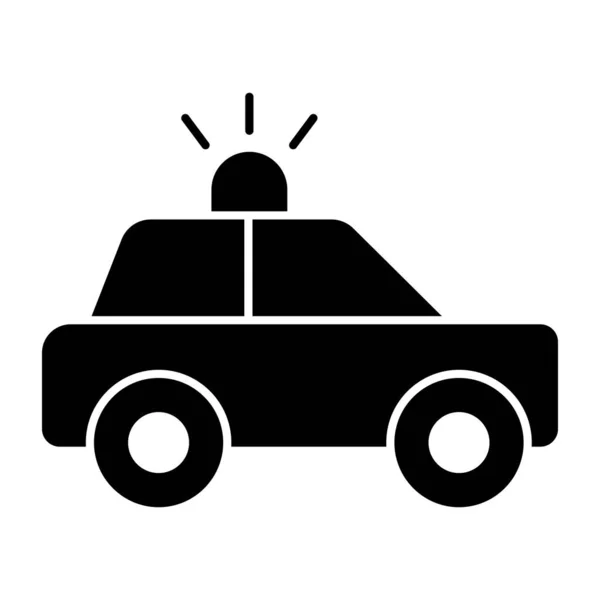 Icono Coche Policía Diseño Sólido — Vector de stock