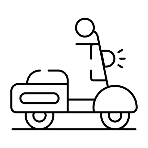 Vintage Tvåhjuling Transport Linjär Design Scooter — Stock vektor
