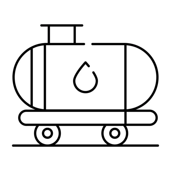 Редактируемый Дизайн Иконки Нефтяного Танкера — стоковый вектор