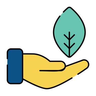 Yaprak bakımının kavramsal düz tasarım simgesi