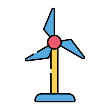 Rüzgar türbininin düzenlenebilir tasarım simgesi