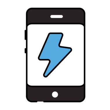 Akıllı telefonun içinde sürgü, mobil şarj simgesi