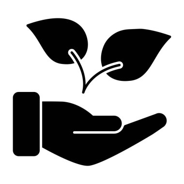 Doğa bakımının kavramsal katı tasarım simgesi