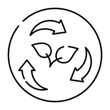 Ekolojik geri dönüşüm kavramını gösteren oklu broşür