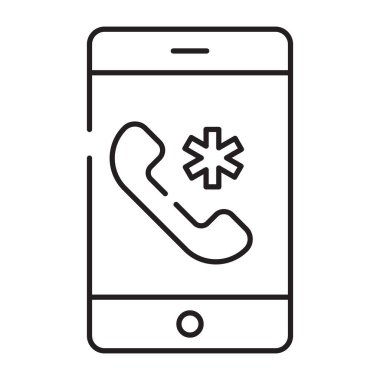 Modern tarzda tıbbi acil çağrı simgesi