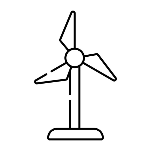 Rüzgar Türbininin Düzenlenebilir Tasarım Simgesi — Stok Vektör