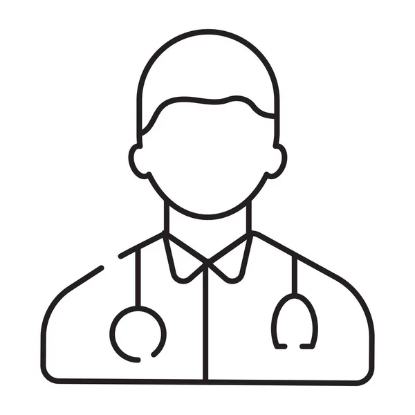 Icono Médico Especialista Diseño Lineal Del Médico — Vector de stock