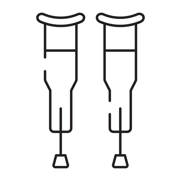 Значок Ходячих Палочек Векторный Дизайн Костылей — стоковый вектор