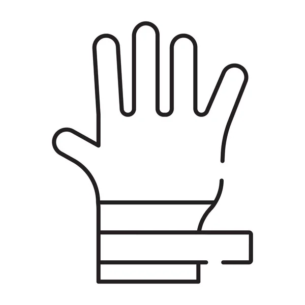 Linear Design Icon Hand Bandage — Stock Vector