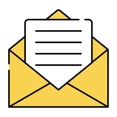 Zarfın içinde bir düz dizayn simgesi