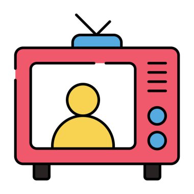 Düzenlenebilir düz dizayn vektör televizyon 