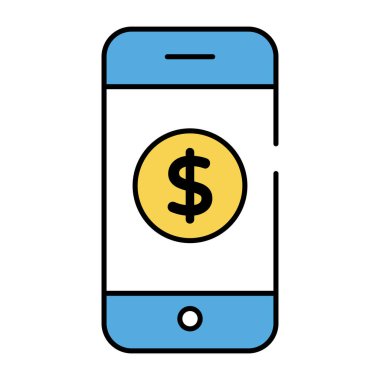 Akıllı telefon içerisindeki dolar mobil bankacılık kavramını ifade ediyor