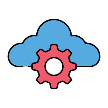 Bulut ayarlarının kavramsal düz tasarım simgesi