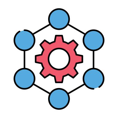 Vites ile bağlantı düğümleri, ağ ayarlarının simgesi 