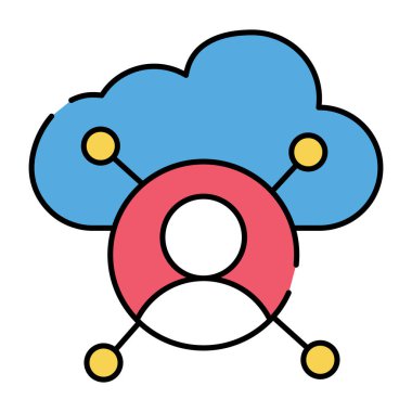 Bulut kullanıcısının eşsiz tasarım simgesi