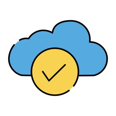 Güvenli bulutun yaratıcı tasarım simgesi