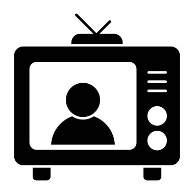 Düzenlenebilir katı tasarım vektör televizyonu 