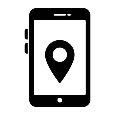 Akıllı telefonun içindeki yer tutucu, mobil konumun simgesi