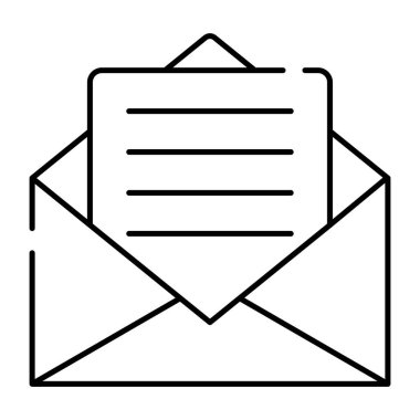 Zarfın içinde bir doğrusal dizayn simgesi