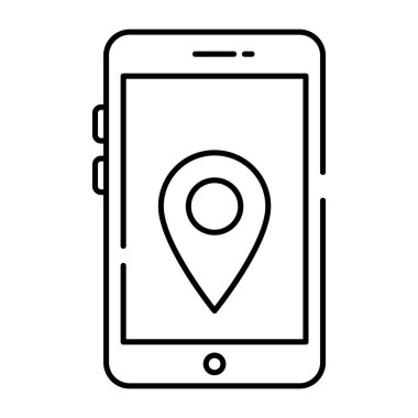 Akıllı telefonun içindeki yer tutucu, mobil konumun simgesi