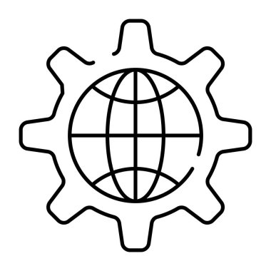 Küresel yönetimin modern tasarım simgesi