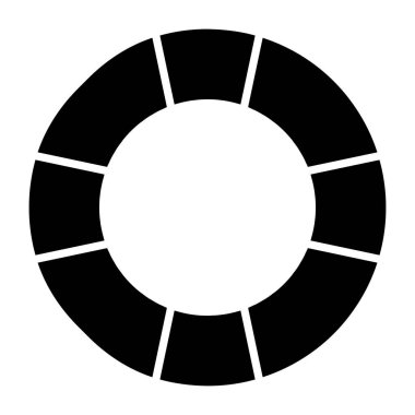 Şişirilebilir kurtarma tüpü ikonu, yaşam şamandırasının kabartma tasarımı