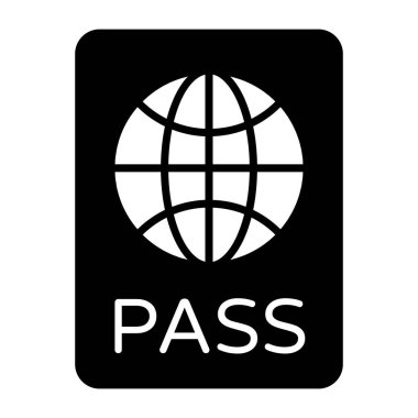 Pasaportun katı tasarım simgesi, düzenlenebilir vektör