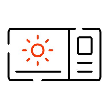 Düzenlenebilir tasarımda yaz bileti simgesi