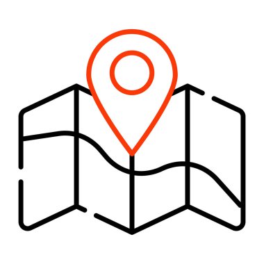 Haritanın düzenlenebilir tasarım simgesi 