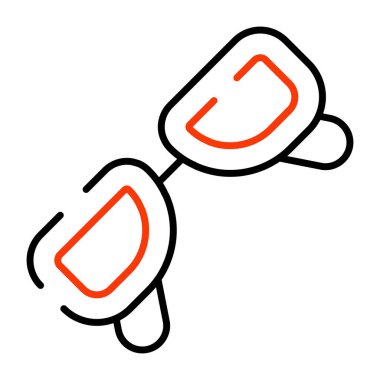 Göz koruma aksesuar simgesi, doğrusal tasarım