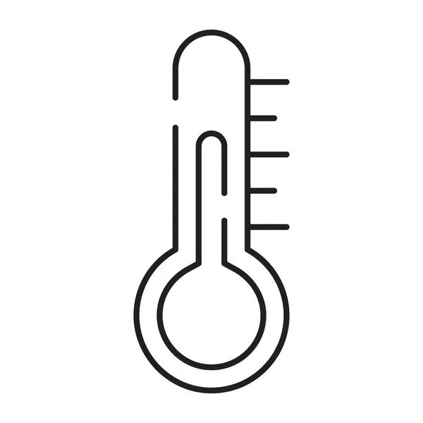 Icono Del Medidor Temperatura Diseño Lineal Del Termómetro — Vector de stock