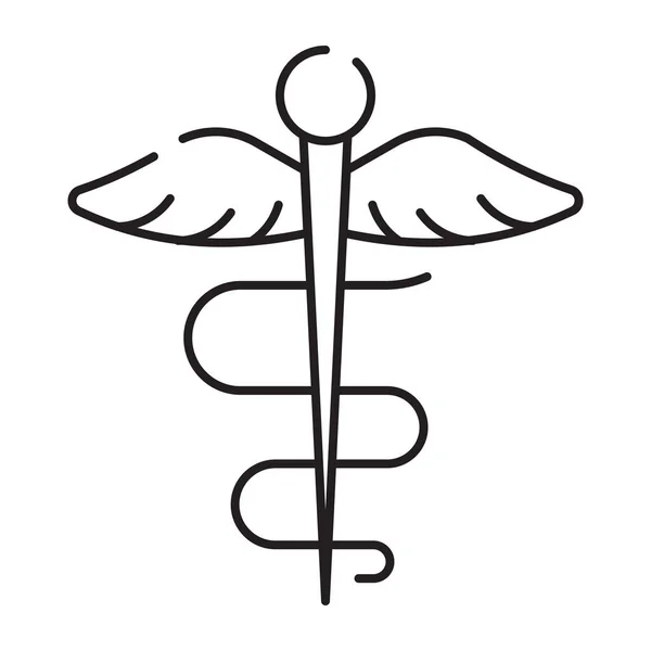 Healthcare Symbol Icon Linear Design Caduceus — Stock Vector