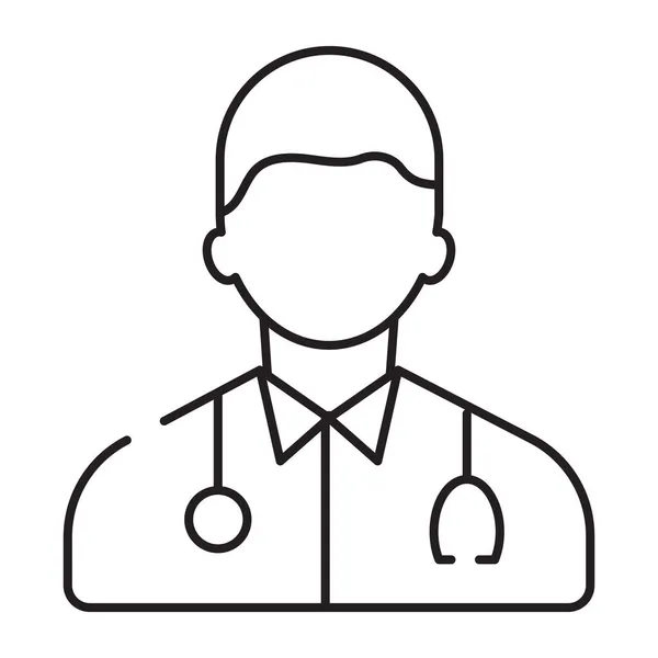 Eine Ikone Des Medizinischen Fachs Lineares Design Des Arztes — Stockvektor