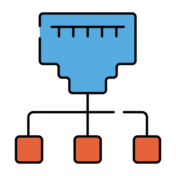 Eine Editierbare Design Ikone Des Ethernet Netzwerks — Stockvektor