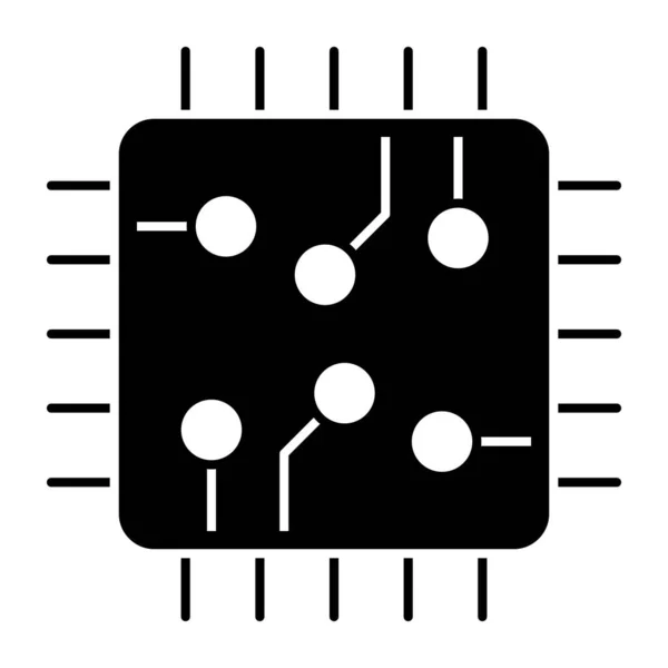 Een Bewerkbaar Design Icoon Van Microprocessor — Stockvector