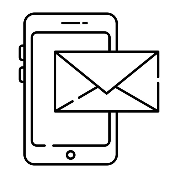 Линейный Иконка Дизайна Мобильной Почты — стоковый вектор