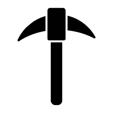 Tahta kesme aracı simgesi, kazmanın katı tasarımı